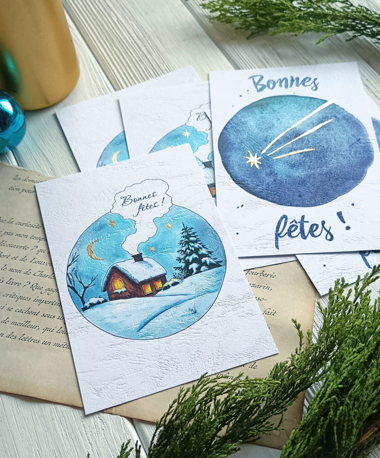 Cartes de Noël avec dorure