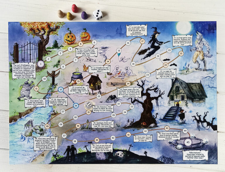 Jeu de l&rsquo;oie Halloween « Le Chemin Brumeu »