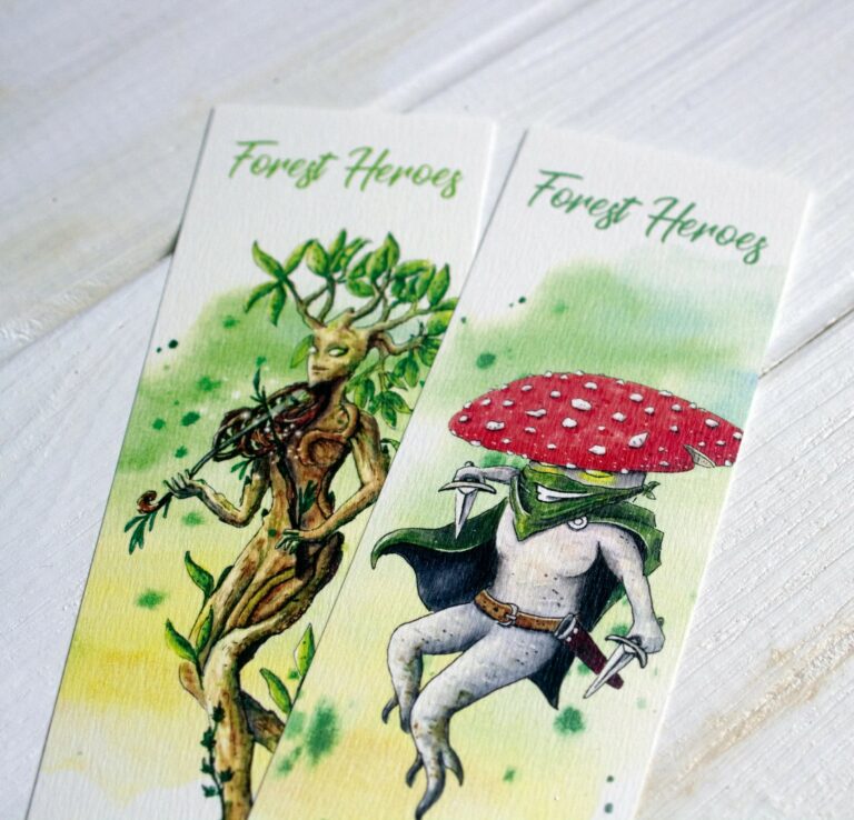 Set de Marque-Pages Forest Heroes – RPG persos, Champignon Rogue et Driade Barde, 100% maid in France